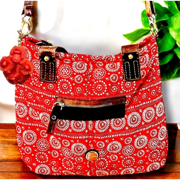 🐒Vintage, Hard- to -Find, Large Kipling "Kirby" Print Shoulder/Crossbody Bag - Picture 2 of 16